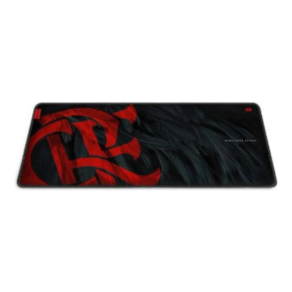 Mouse Pad Gamer Redragon Flamengo Mantle preto e vermelho em vista frontal