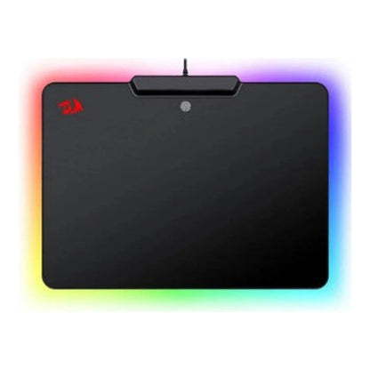 Mouse Pad Gamer Redragon Epeius preto com bordas iluminadas em várias cores