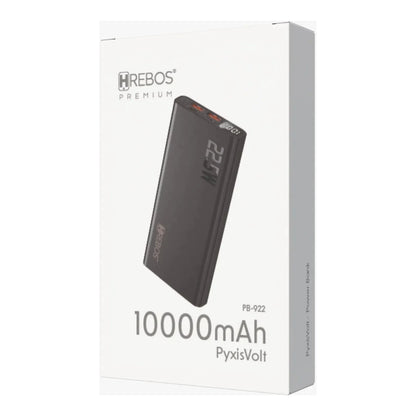 Embalagem do Power Bank Hrebos PB-922 preto de 10.000 mAh