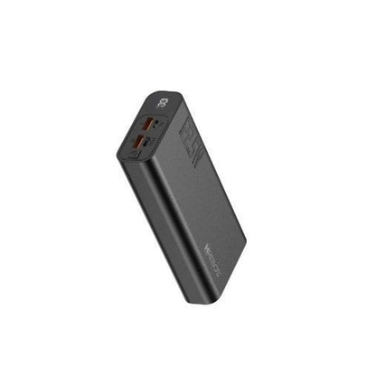 Power Bank Hrebos Energy Vault Pro PB-198 preto em perspectiva com portas visíveis