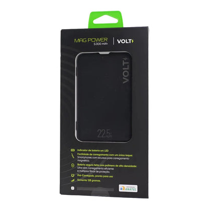 Embalagem frontal do Power Bank Volt Mag Power preto