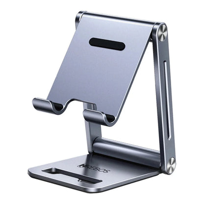 Suporte de Mesa Hrebos Grip Mate Pro SU-249 cinza em perspectiva frontal