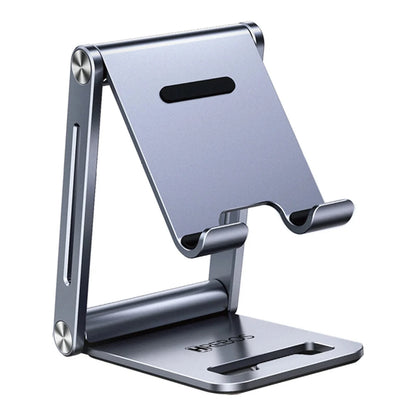 Suporte de Mesa Hrebos Grip Mate Pro SU-249 cinza em perspectiva lateral